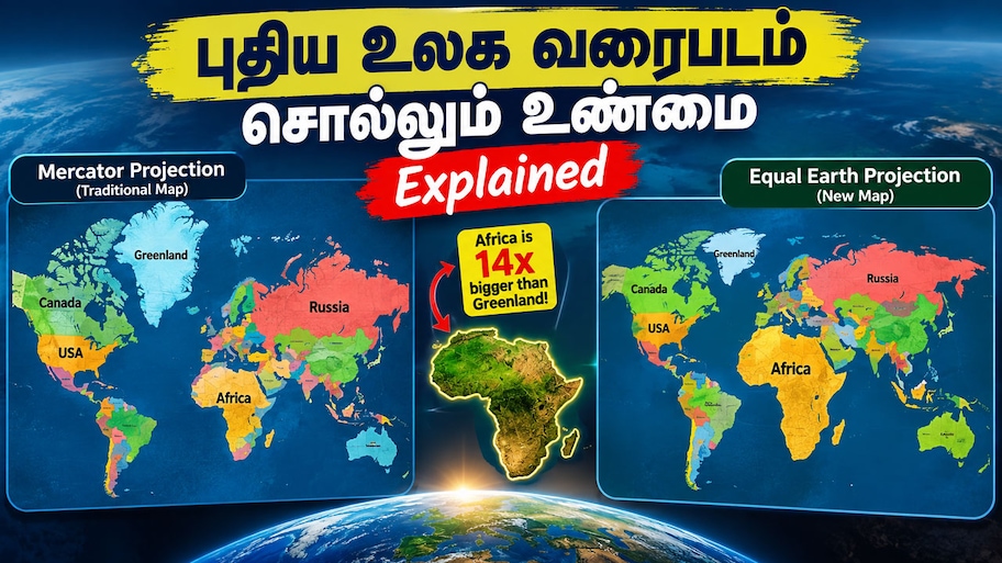 Explained | நாம் பார்க்கும் உலக வரைபடம் தவறா? ஆப்பிரிக்காவின் உண்மையான அளவு இதுதான்!