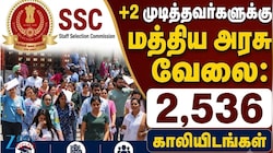 12ஆம் வகுப்பு முடித்தவர்களுக்கு மத்திய அரசு வேலை: 2,536 காலியிடங்கள், உடனே அப்ளை பண்ணுங்க