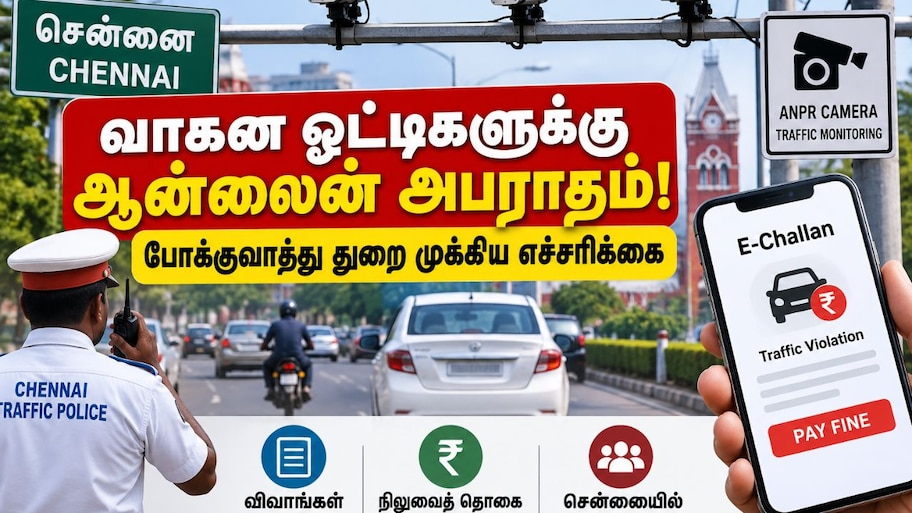 சென்னை : வாகன ஓட்டிகளுக்கு ஆன்லைன் அபராதம்! போக்குவரத்து துறை முக்கிய எச்சரிக்கை