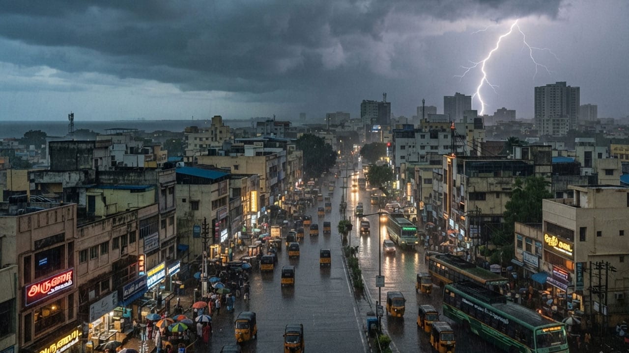 Chance of Rain with Thunder and Lightning in Chennai