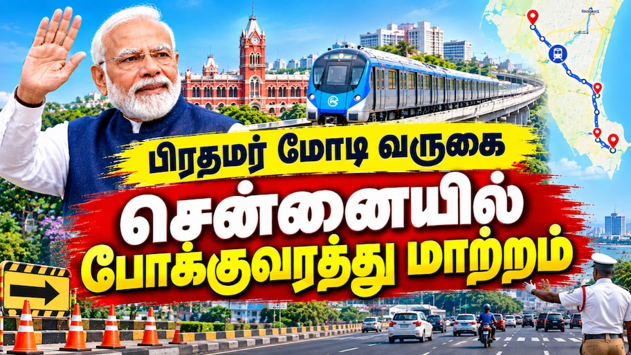 பிரதமர் மோடி வருகை... சென்னை முக்கிய சாலைகளில் போக்குவரத்து மாற்றம் - முழு விவரம்