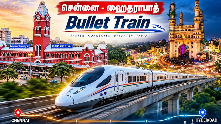 இனி வெறும் 3 மணி நேரத்தில் சென்னை டு ஹைதராபாத்: வருகிறது புல்லட் ரயில்.. பணிகள் தொடக்கம்