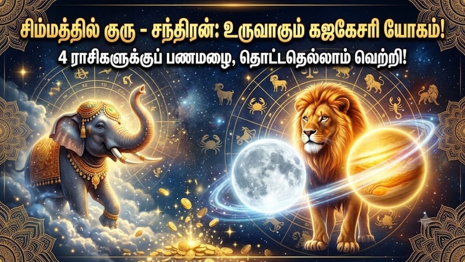 சிம்மத்தில் குரு - சந்திரன்: உருவாகும் கஜகேசரி யோகம்.. 4 ராசிகளுக்குப் பணமழை, தொட்டதெல்லாம் வெற்றி!