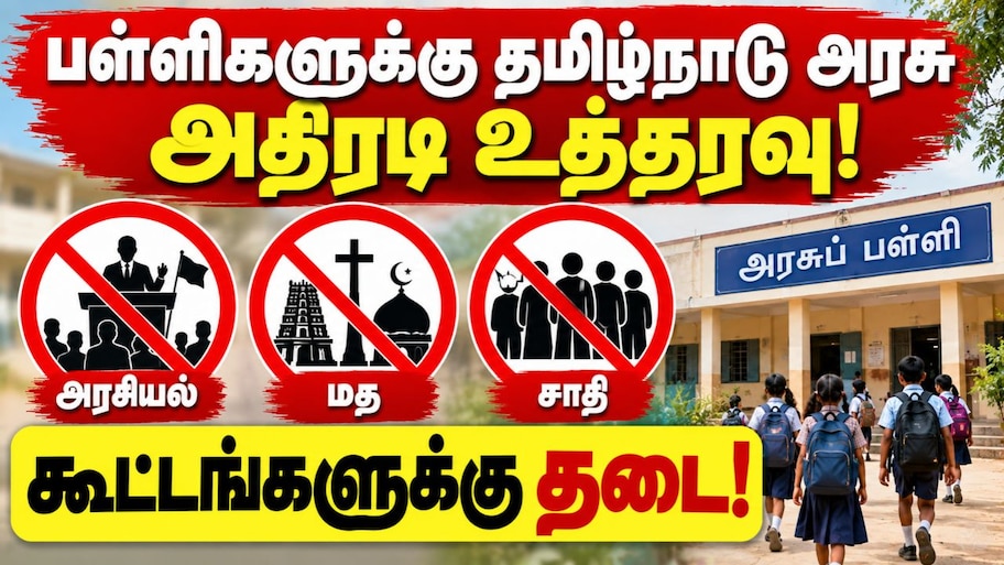 பள்ளிகளுக்கு தமிழ்நாடு அரசு அதிரடி உத்தரவு! சாதி, மத கூட்டங்களுக்கு தடை