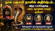 நாக பஞ்சமி நாளில் அதிர்ஷ்டம்.. இந்த 3 ராசிகளுக்கு பணம், தொழிலில் வெற்றி குவியும்!