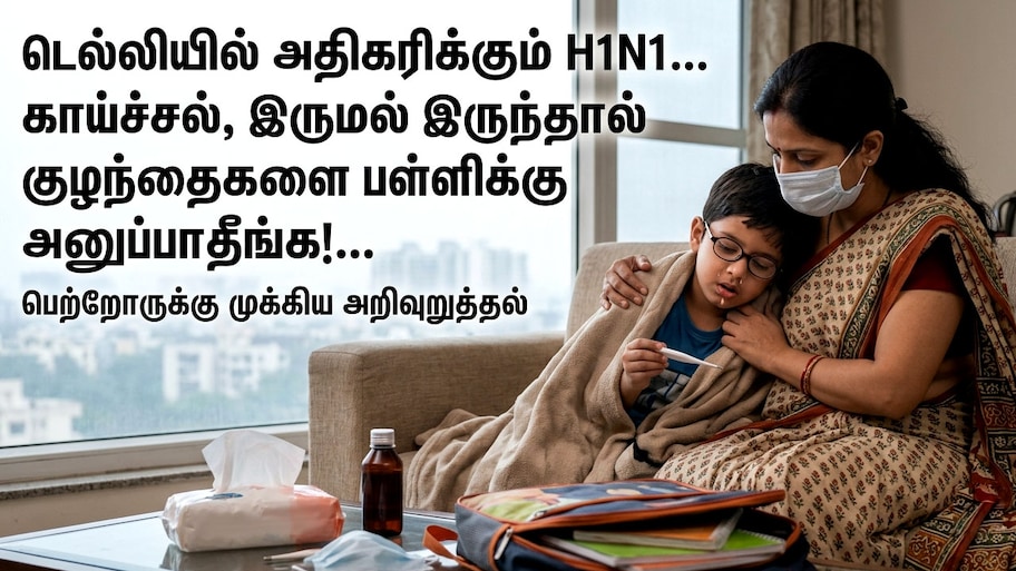 டெல்லியில் அதிகரிக்கும் H1N1.. காய்ச்சல், இருமல் இருந்தால் குழந்தைகளை பள்ளிக்கு அனுப்பாதீங்க!