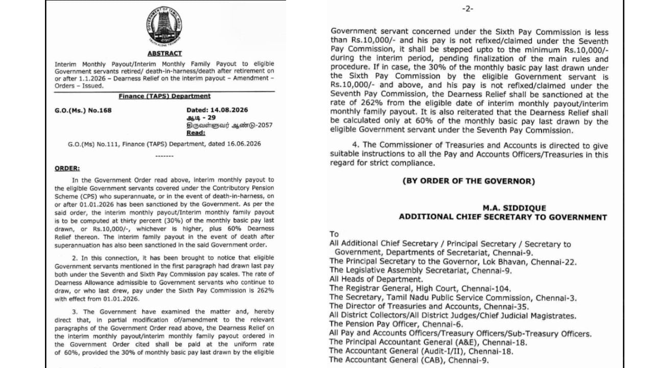 Interim Monthly Allowance for Government Employees