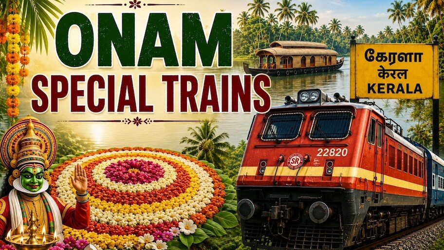 ஓணம் பண்டிகை: சேலம், திருப்பூர் வழியாக சிறப்பு ரயில்கள் இயக்கம்.. எப்போது?